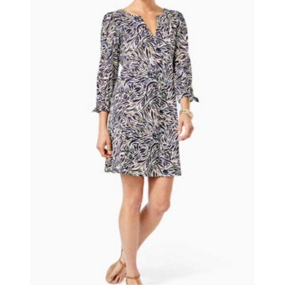 NWT Lilly Pulitzer Cath Shift Dress Onyx Can You Zee Me Size M - Picture 9 of 10
